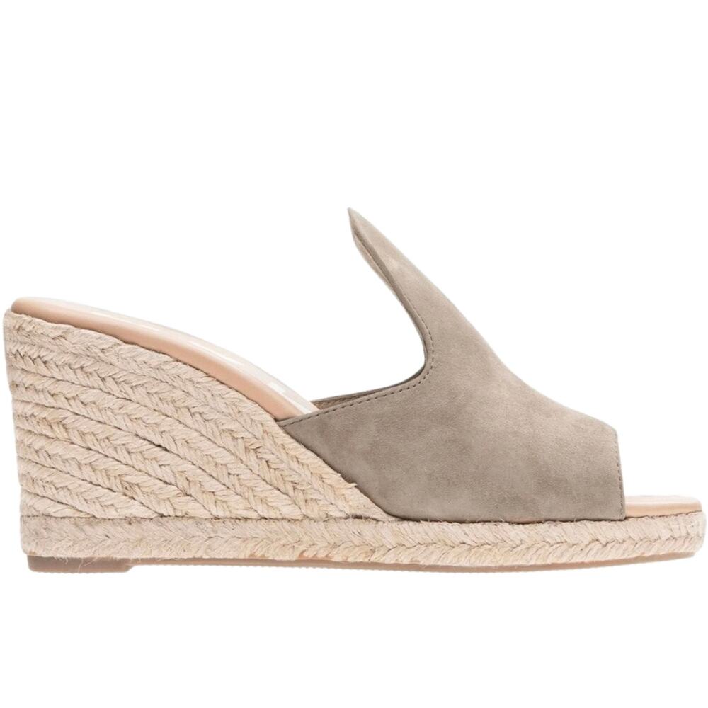 Manebi Hamptons Sabot Wedge Sandals‎ Suede Espadrille Mule 38 7.5